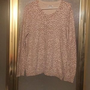 Animal print cardigan sweater